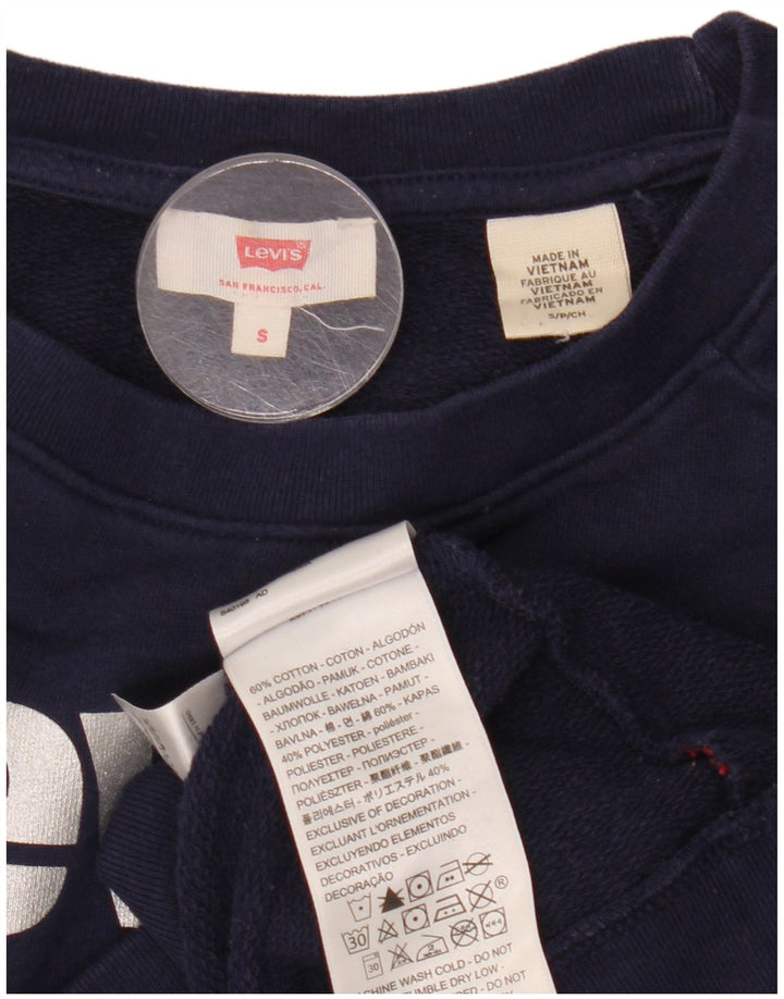 Levi's Womens Graphic Oversized Sweatshirt Jumper UK 10 Small Navy Blue