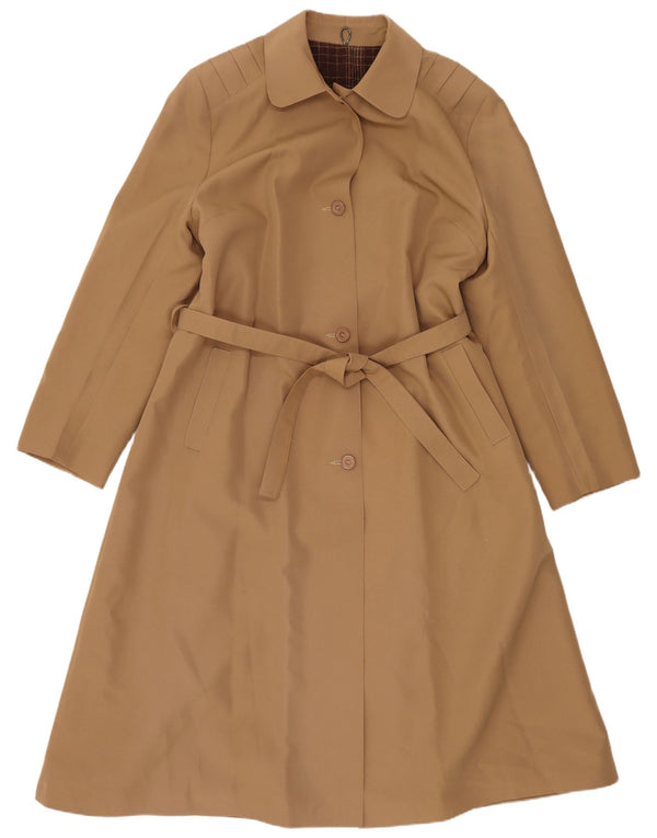 Vintage Womens Trench Coat UK 14 Medium Brown Polyester Classic