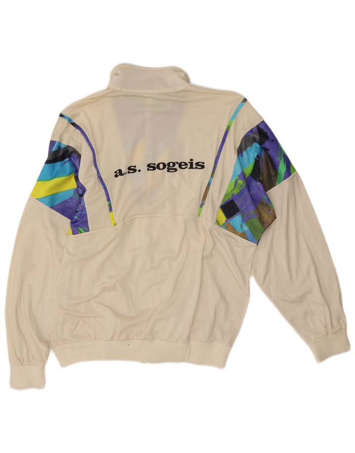 Gazelle Mens Graphic Tracksuit Top Jacket Medium Off White Colourblock