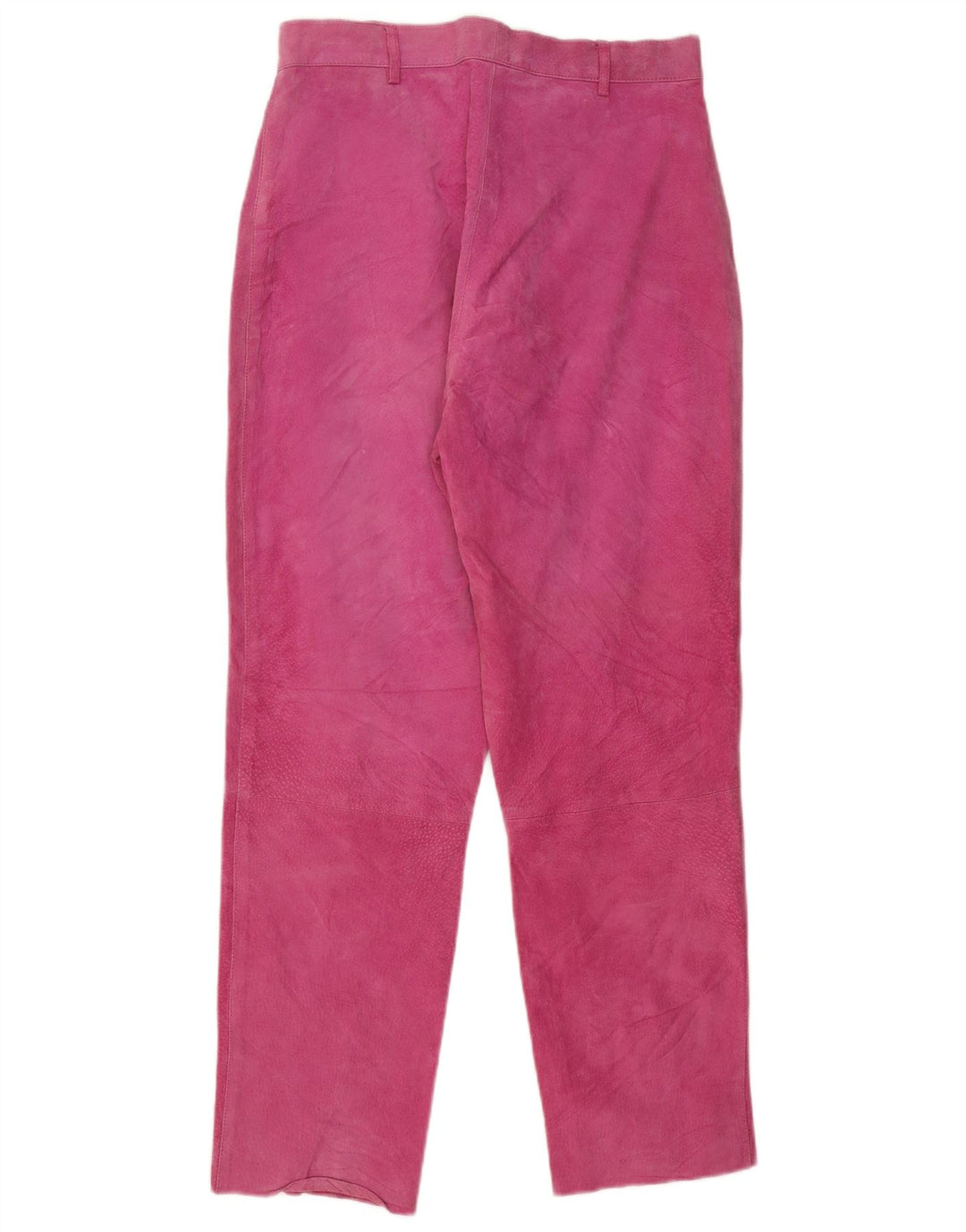 VINTAGE Womens Straight Suede Trousers UK 16 Large W30 L29 Pink Leather
