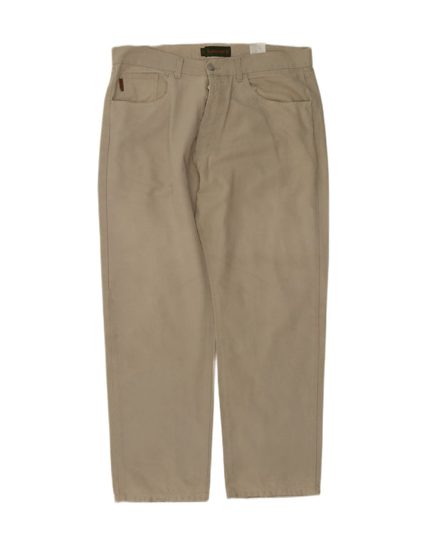 Timberland Mens Straight Casual Trousers W38 L30 Beige Cotton