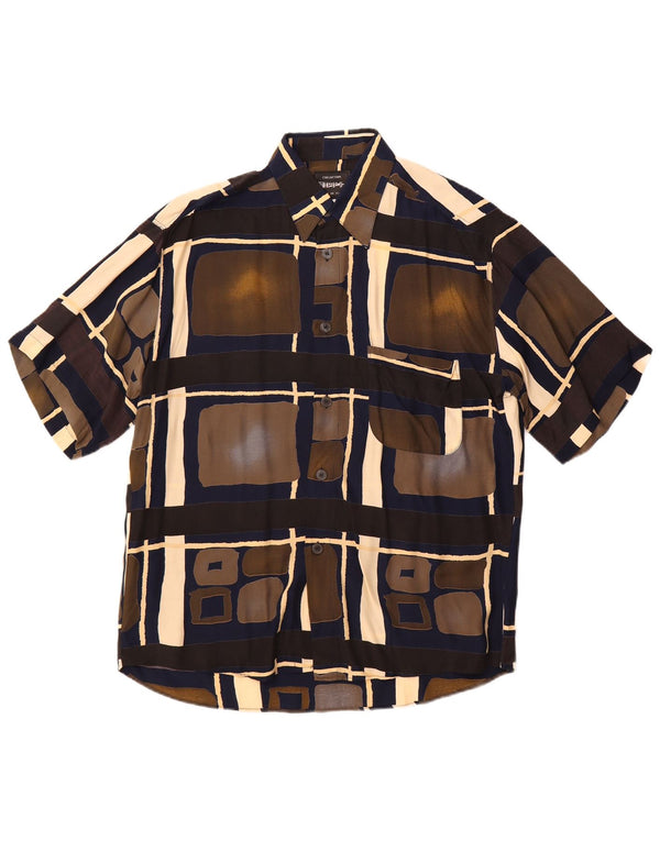 Tipo' S Mens Short Sleeve Shirt Medium Multicoloured Geometric Viscose