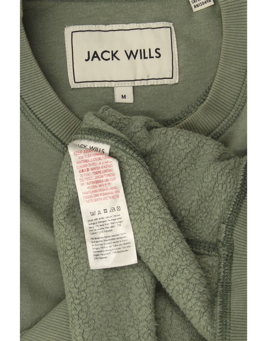 JACK WILLS Mens Sweatshirt Jumper Medium Khaki Cotton