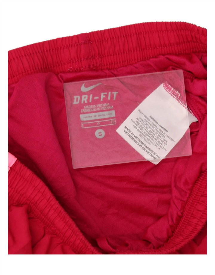 NIKE Womens Dri Fit Sport Shorts UK 10 Small Red Colourblock Polyester