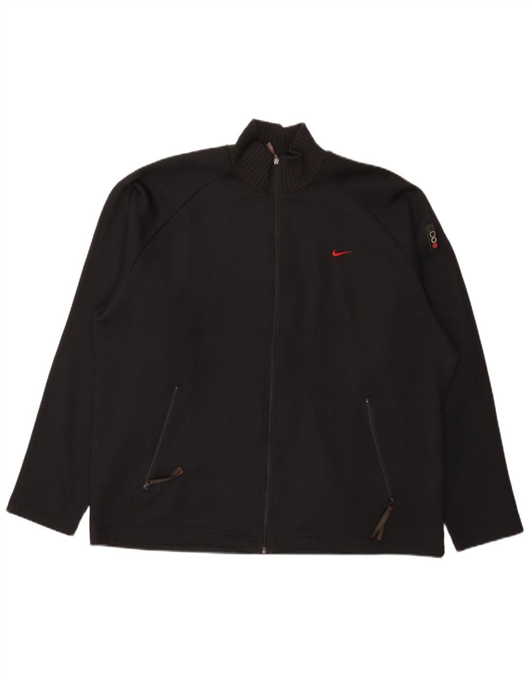 Nike Mens Tracksuit Top Jacket UK 42/44 Large Black Polyester