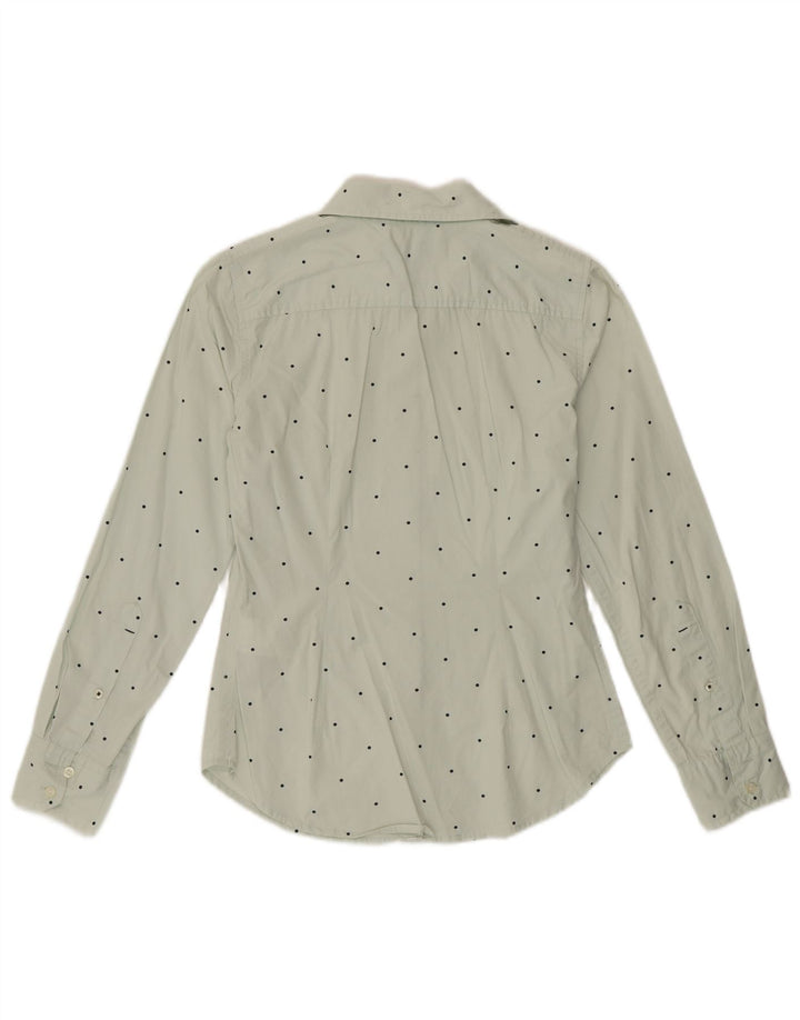 ABERCROMBIE & FITCH Womens Shirt UK 6 XS Green Spotted Cotton