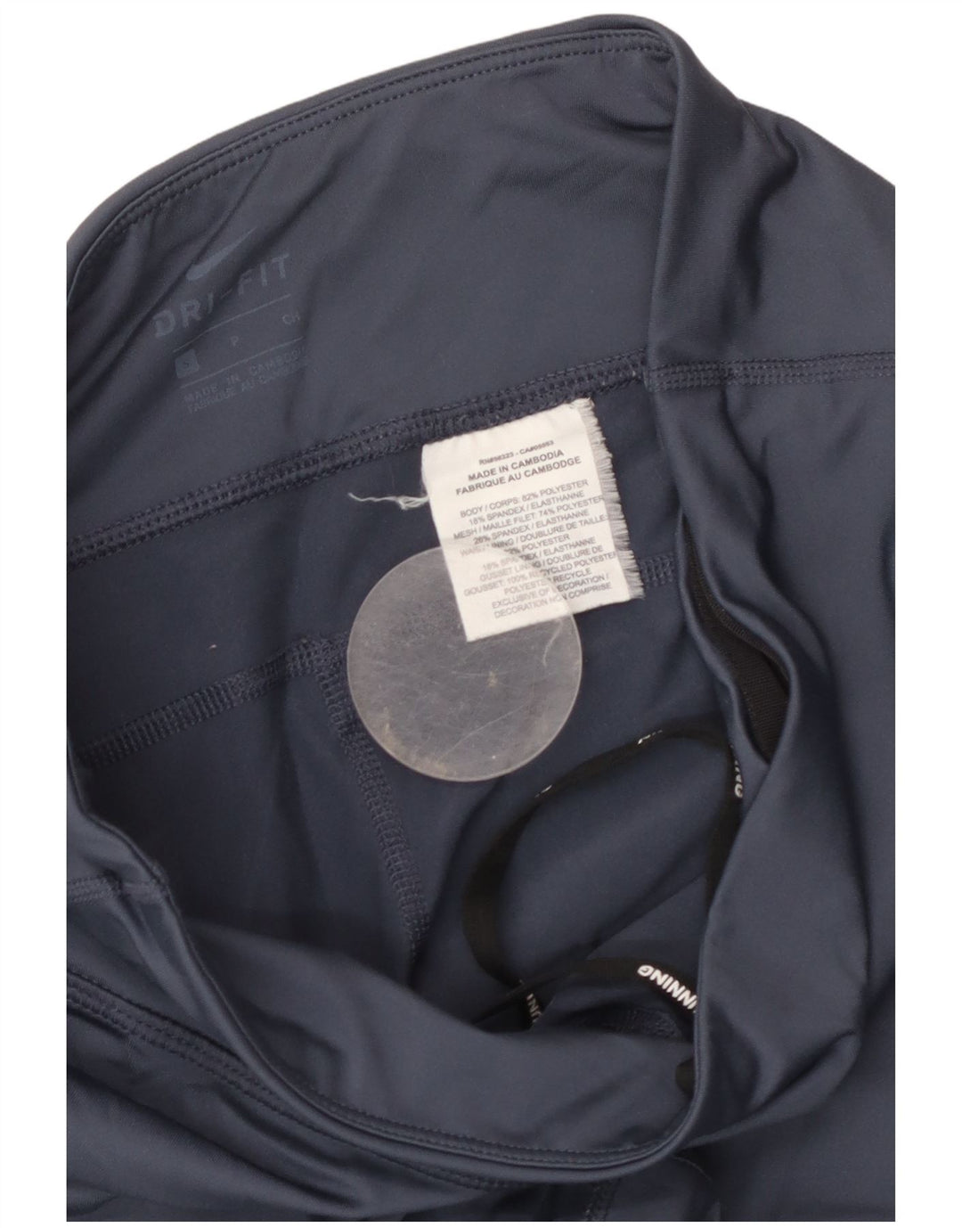 NIKE Womens Dri Fit Leggings UK 10 Small  Navy Blue Polyester