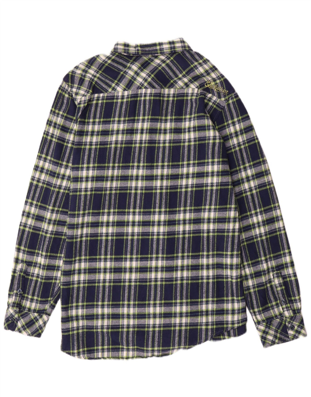 QUIKSILVER Mens Flannel Shirt XL Navy Blue Check Cotton