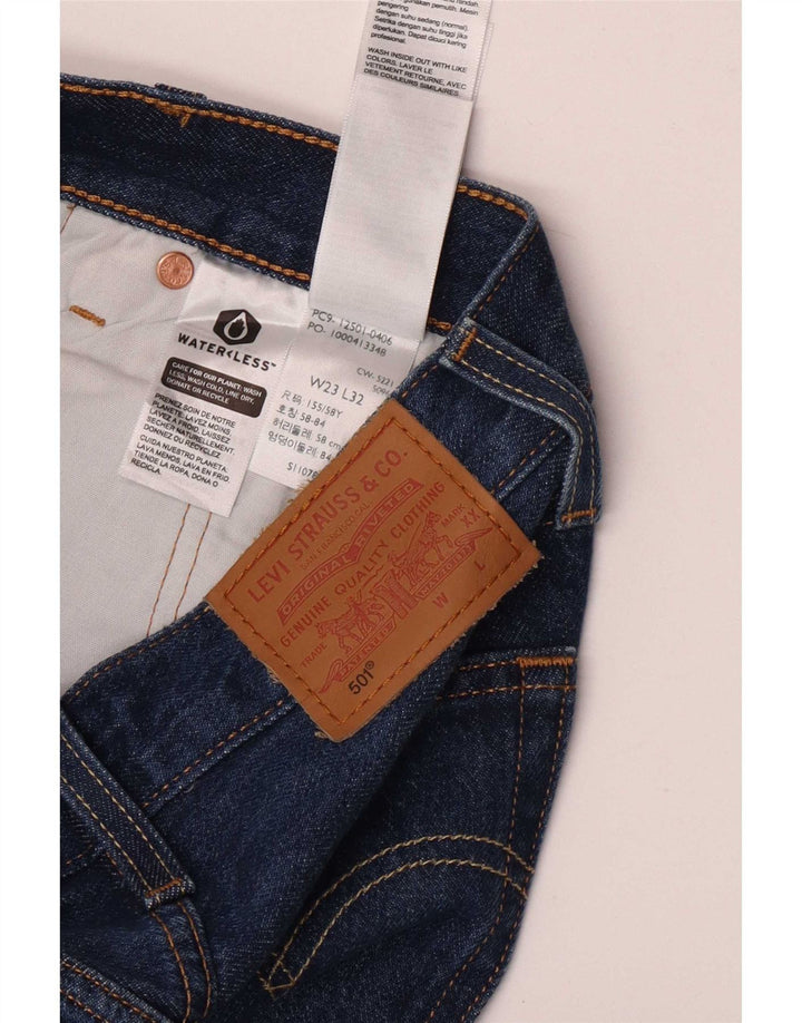 Levi's Womens 501 Straight Jeans W23 L32 Blue Cotton