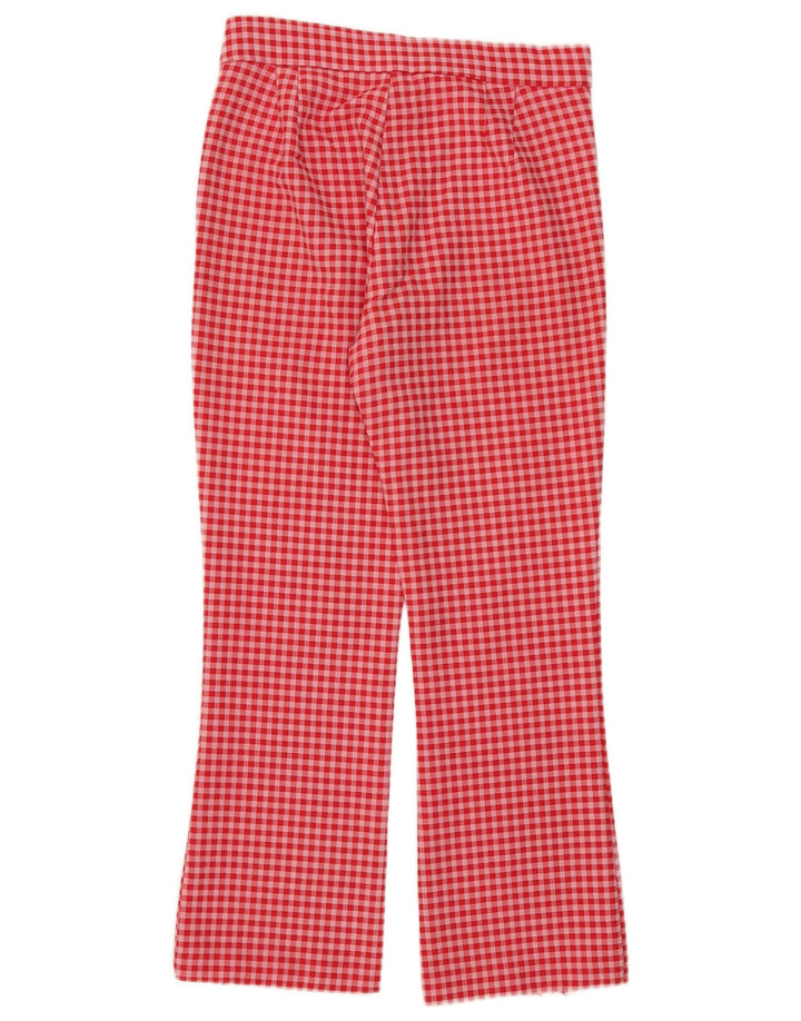 Zara Womens Cropped Trousers Medium W28 L25 Red Gingham