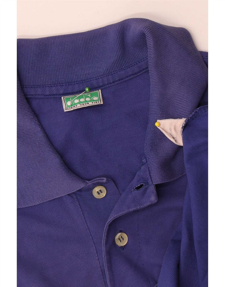 Diadora Mens Polo Shirt Medium Purple Cotton