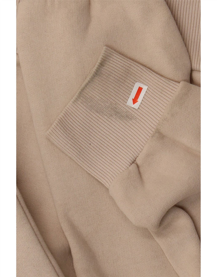 SUPERDRY Womens Graphic Hoodie Jumper UK 8 Small Beige Cotton
