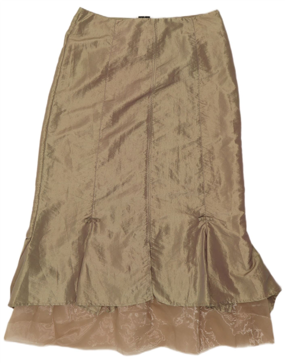 SASHA Womens Maxi Trumpet Skirt US 12 Large W32  Gold Nylon