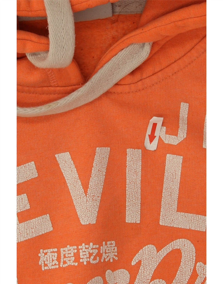 Superdry Womens Graphic Hoodie Jumper UK 10 Small Orange Polyester