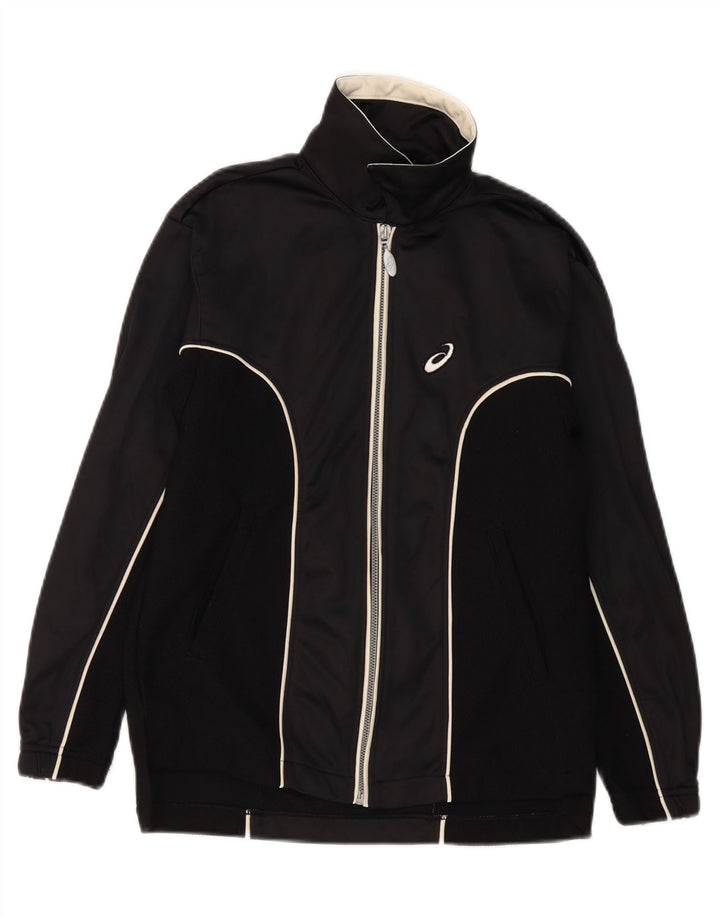 Asics Womens Tracksuit Top Jacket UK 10 Small Black