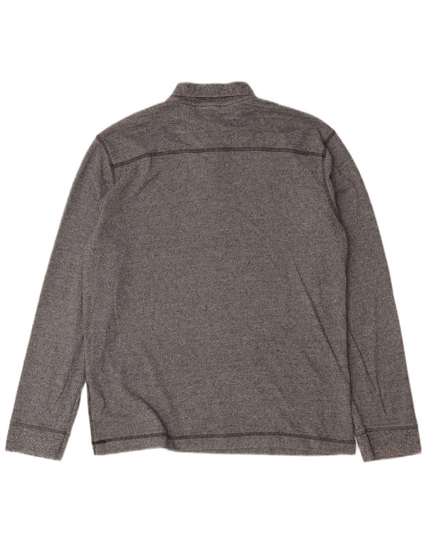 Hugo Boss Mens Long Sleeve Polo Shirt Large Grey Cotton