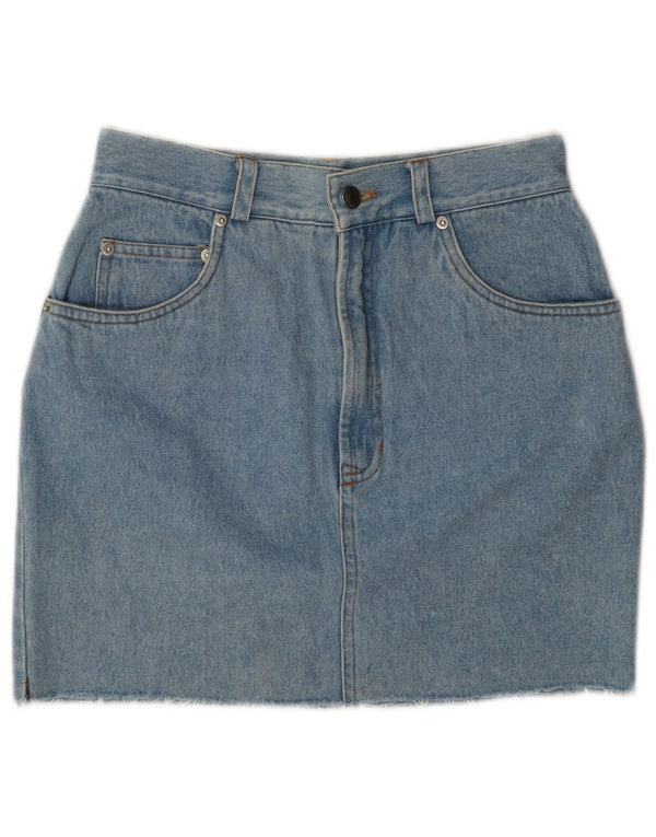 Vintage Womens Denim Skirt W26 Small Blue
