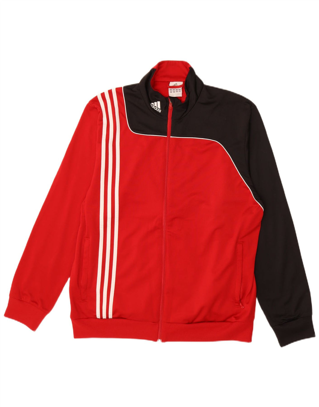 ADIDAS Mens Tracksuit Top Jacket UK 46/48 XL Red Colourblock Polyester