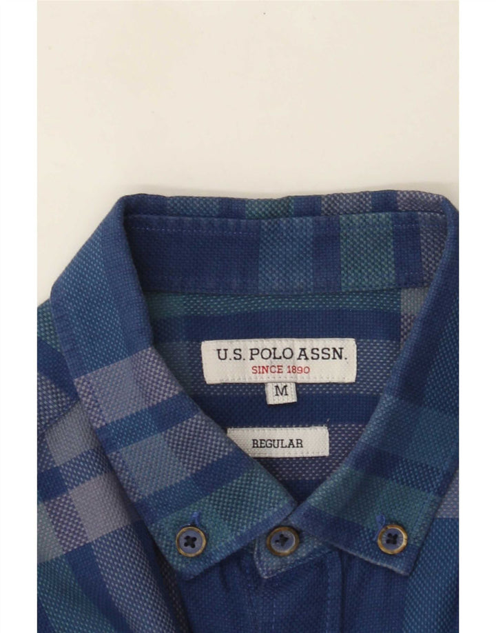 U.S. Polo Assn. Mens Regular Fit Shirt Medium Blue Check
