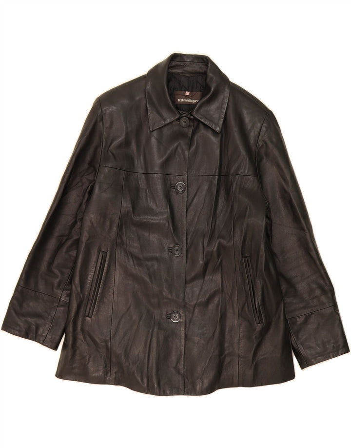 VINTAGE Womens Leather Jacket UK 14 Large Black Leather Vintage Vintage and Second-Hand Vintage from Messina Hembry 