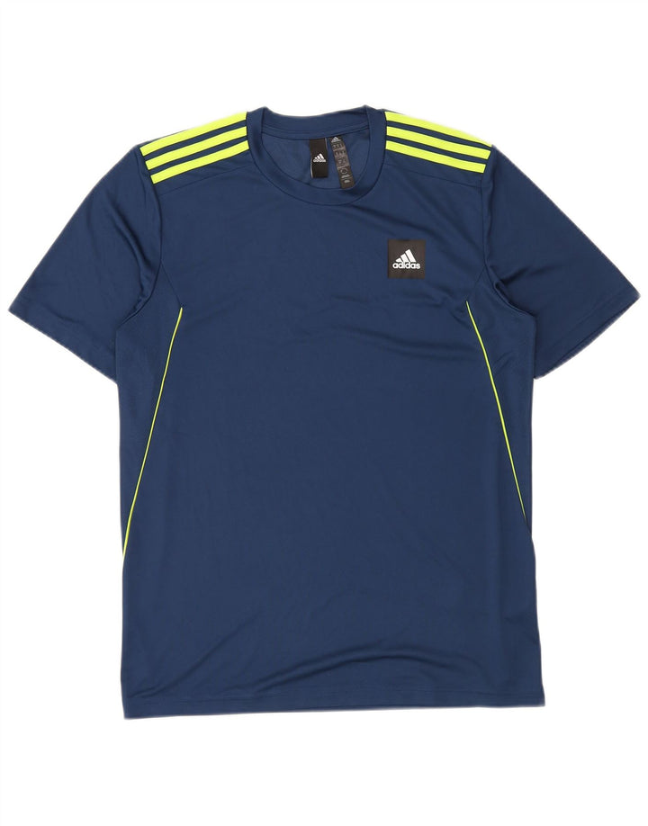 Adidas Mens Aeroready T-Shirt Top Small Navy Blue Polyester