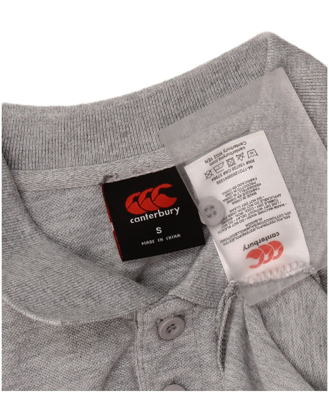Canterbury Mens Graphic Polo Shirt Small Grey Cotton