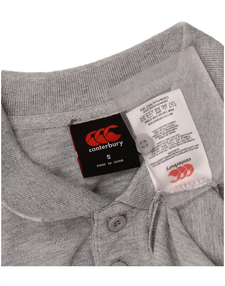 Canterbury Mens Graphic Polo Shirt Small Grey Cotton