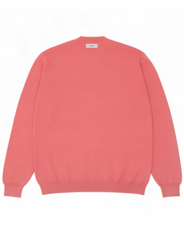 Marks & Spencer Mens V-Neck Jumper Sweater XL Pink Cotton