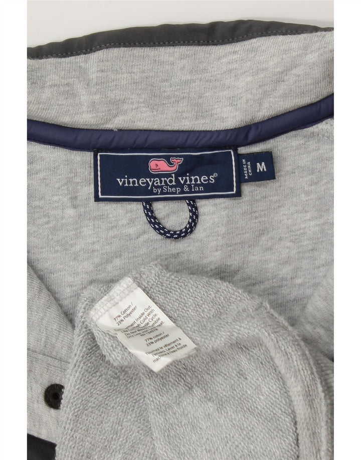 VINEYARD VINES Mens Loose Fit Sweatshirt Jumper Medium Grey Colourblock