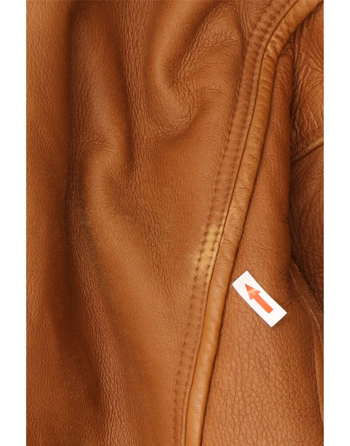 Vinci Mens Shearling Jacket UK 40 Large Brown Leather