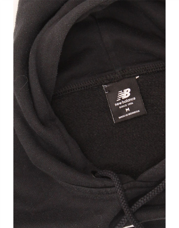NEW BALANCE Mens Graphic Hoodie Jumper Medium Black Vintage New Balance and Second-Hand New Balance from Messina Hembry 