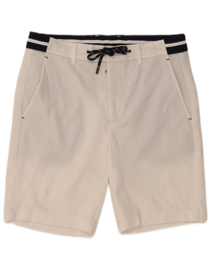 Zara Mens Swimming Shorts Small White Colourblock Polyester