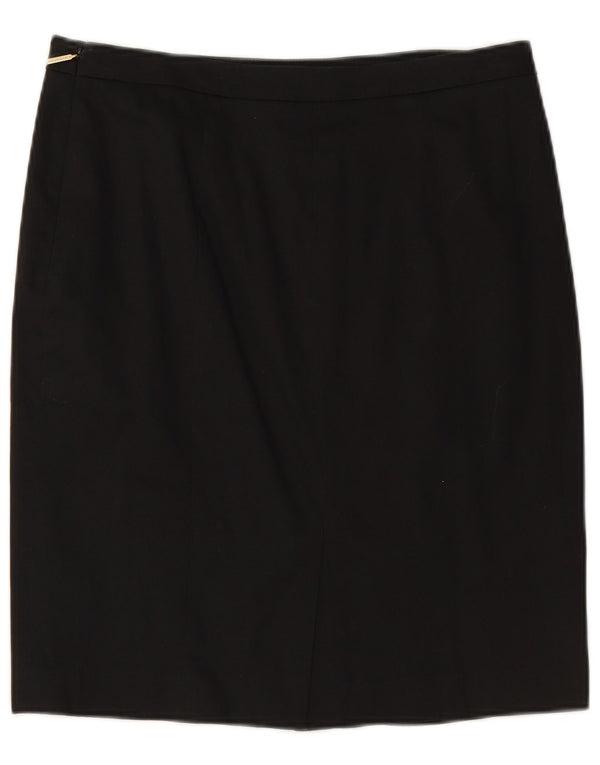 GATTINONI Womens Straight Skirt UK 14 Large W30  Black Cotton
