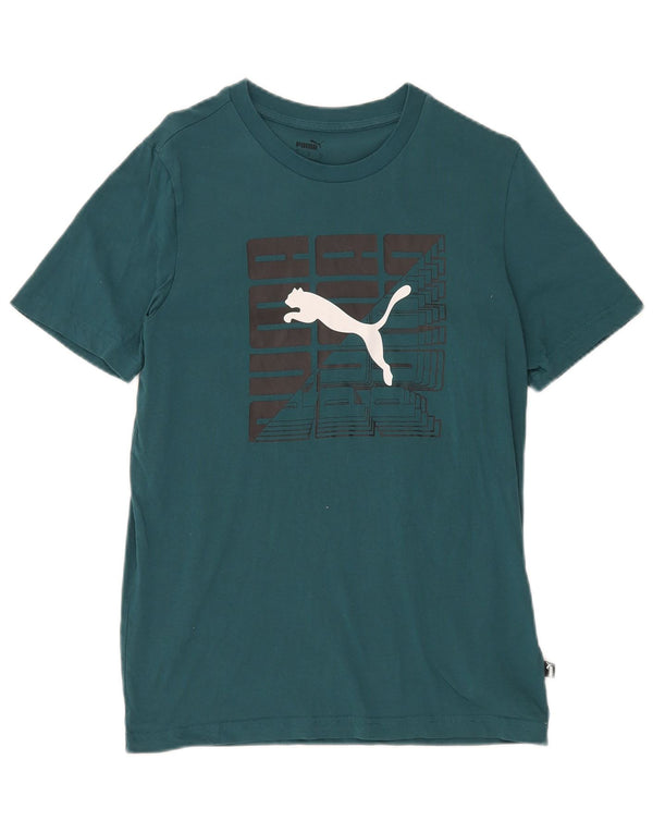 Puma Mens Graphic T-Shirt Top Small Green Cotton