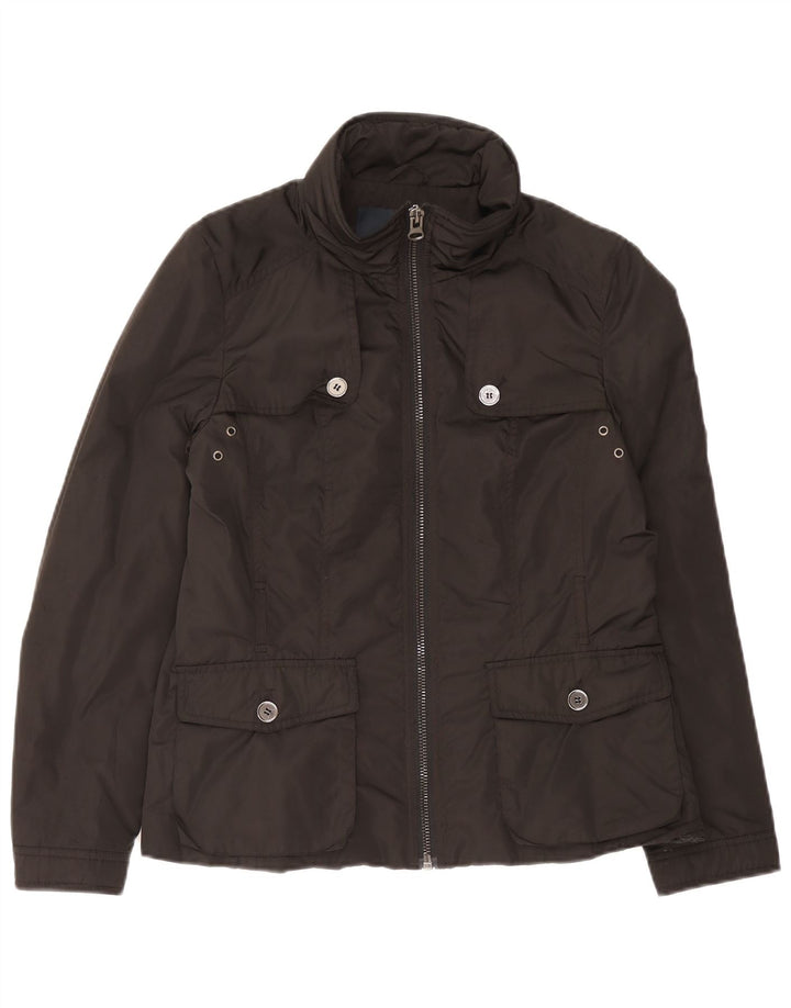 Zara Womens Utility Jacket UK 16 Large Black Polyester