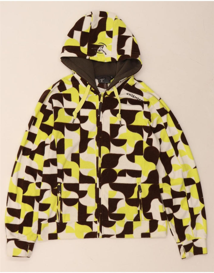 CHIEMSEE Womens Hooded Fleece Jacket UK 18 XL Multicoloured Geometric