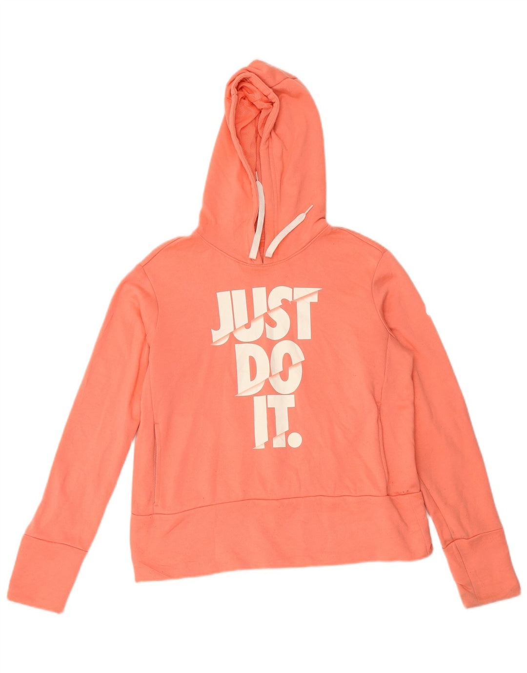 NIKE Womens Graphic Hoodie Jumper UK 14 Medium Pink Polyester
