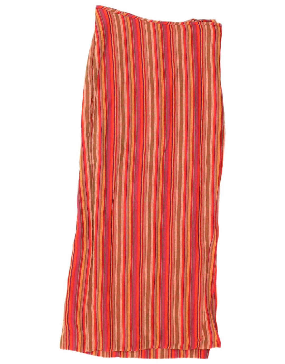 SCARVA Womens Wrap Maxi Skirt EU 36 Small W26 Red Striped Linen