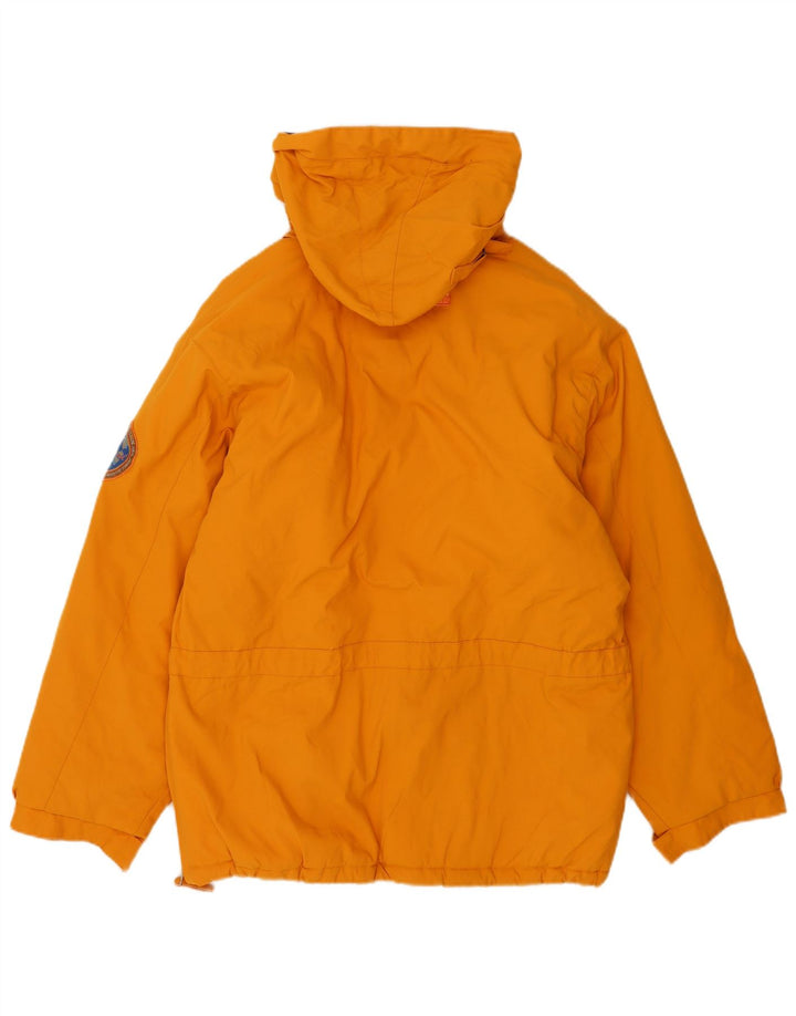Overland Mens Hooded Anorak Ski Jacket UK 38 Medium Orange Polyester