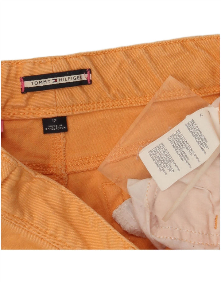 TOMMY HILFIGER Girls Skinny Casual Trousers 11-12 Years W25 L27 Orange