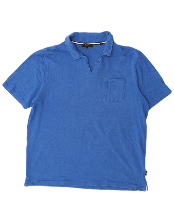 Ted Baker Mens Polo Shirt Size 4 Large Blue Cotton