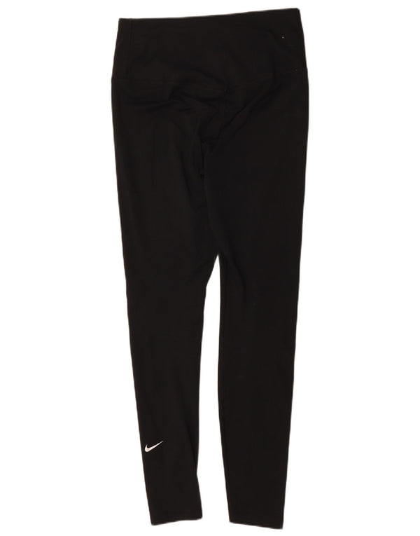 Nike Womens Leggings UK 12 Medium Black Polyester