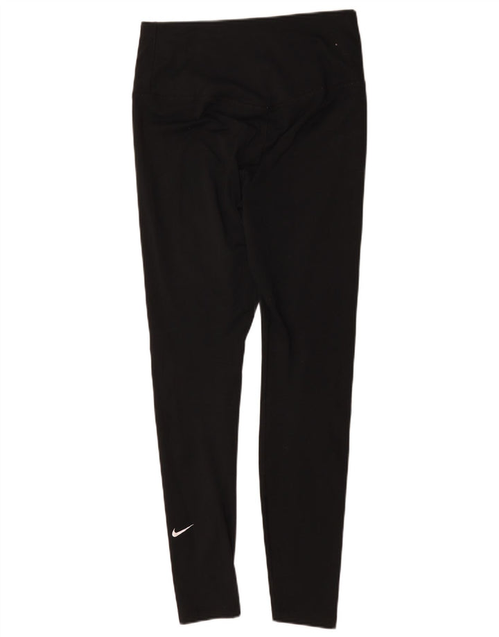 Nike Womens Leggings UK 12 Medium Black Polyester