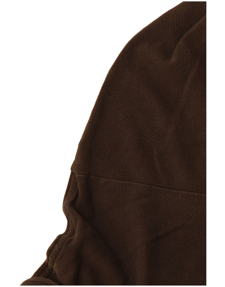 LACOSTE Mens Long Sleeve Polo Shirt Size 5 Large Brown Cotton