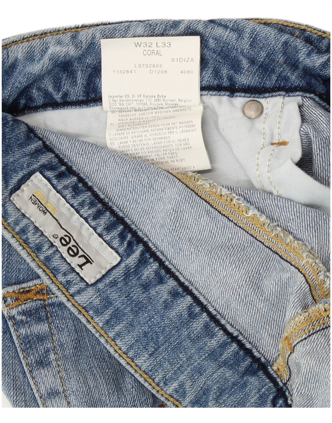 Lee Womens Coral Bootcut Jeans W32 L29 Blue Cotton