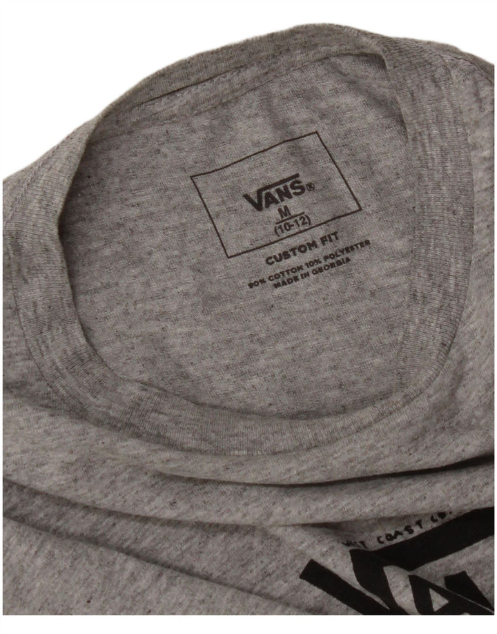 VANS Boys Custom Fit Graphic T-Shirt Top 10-11 Years Medium Grey Flecked
