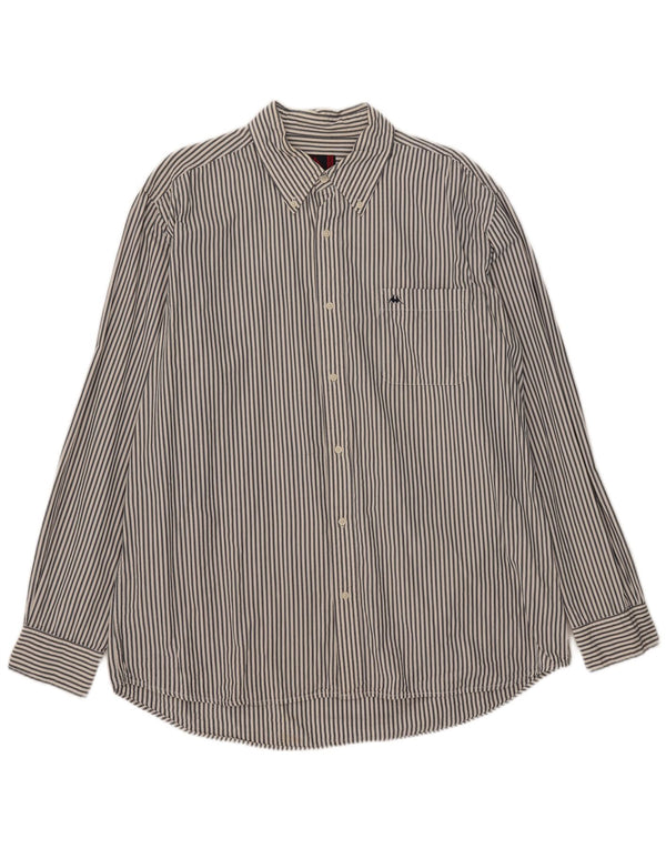 Kappa Mens Shirt 3XL White Pinstripe Cotton