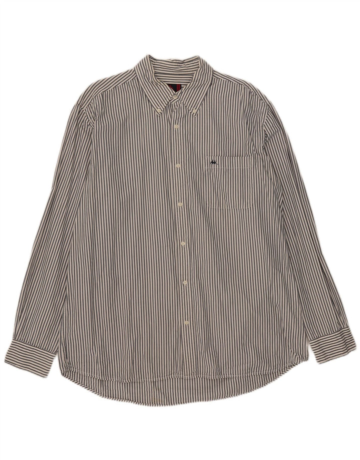 Kappa Mens Shirt 3XL White Pinstripe Cotton