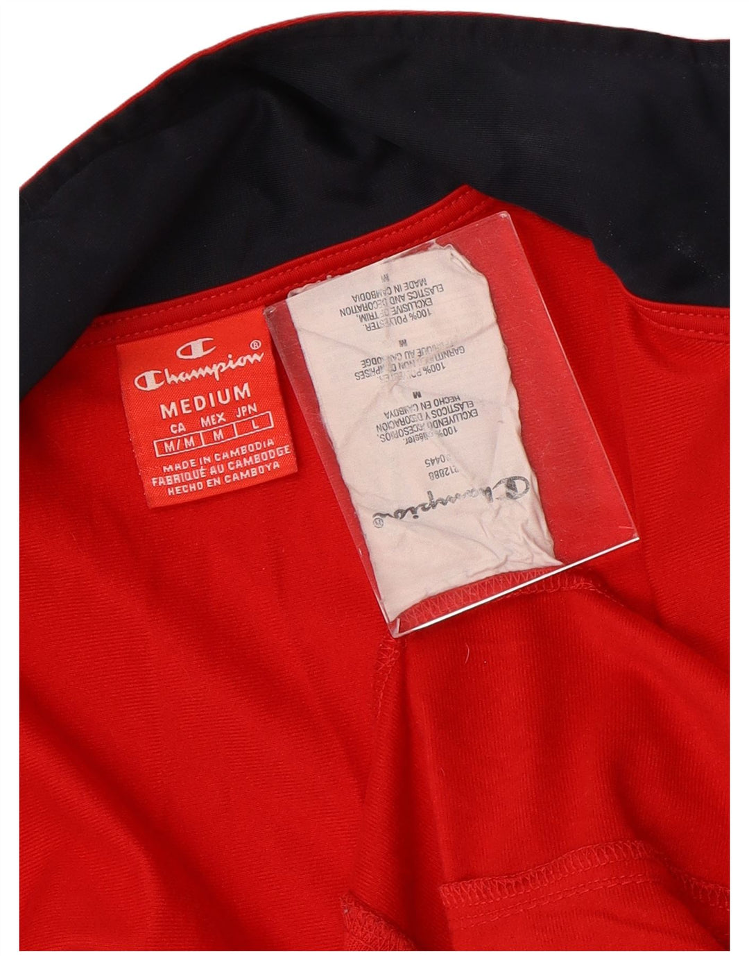 Champion Mens Graphic Tracksuit Top Jacket Medium Red Colourblock Polyester