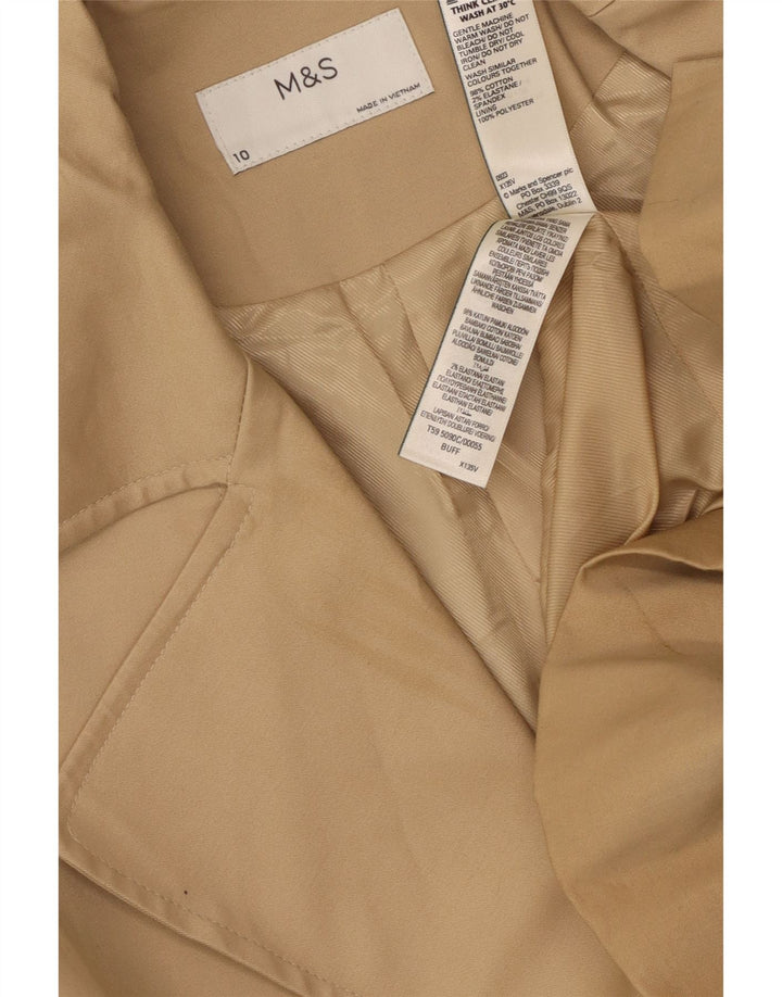 Marks & Spencer Mens Trench Coat UK 10 Small Beige Cotton